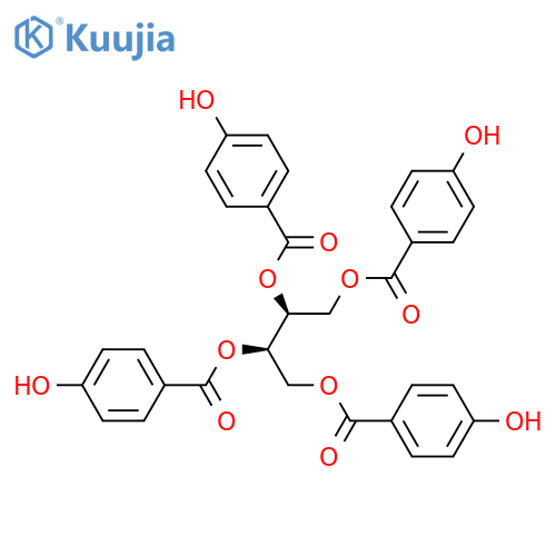 Benzoic acid,4-hydroxy-, (2R,3S)-1,2,3,4-butanetetrayl ester, rel- (9CI) structure
