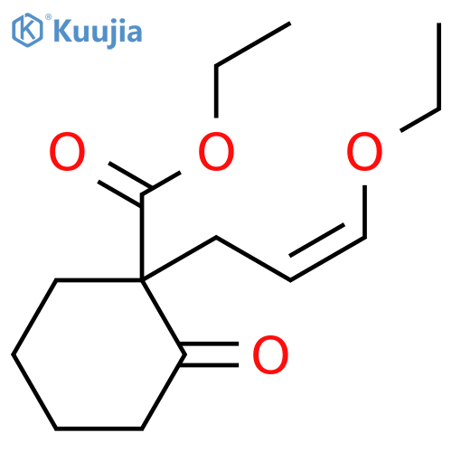 Cyclohexanecarboxylic acid, 1-(3-ethoxy-2-propenyl)-2-oxo-, ethyl ester, (Z)- (9CI) structure