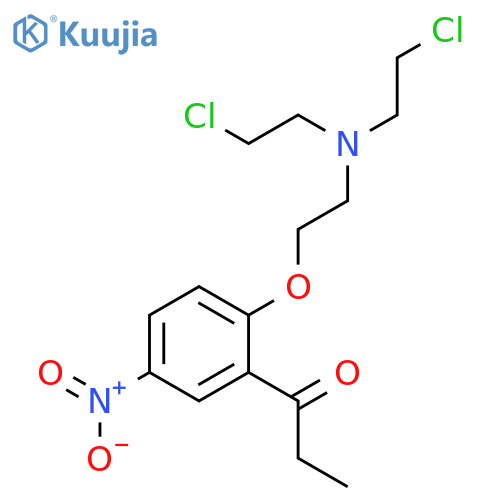 1-PROPANONE, 1-[2-[2-[BIS(2-CHLOROETHYL)AMINO]ETHOXY]-5-NITROPHENYL]- structure