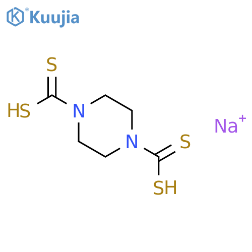 disodium 4-(sulfanidylmethanethioyl)piperazine-1-carbothioylsulfanide structure