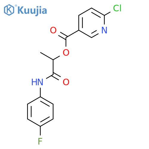 1-[(4-Fluorophenyl)carbamoyl]ethyl 6-chloropyridine-3-carboxylate structure