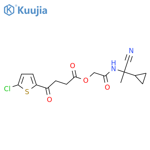 [(1-Cyano-1-cyclopropylethyl)carbamoyl]methyl 4-(5-chlorothiophen-2-yl)-4-oxobutanoate structure