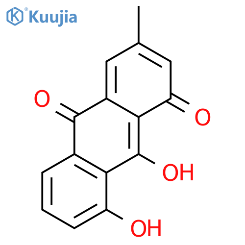 1,10-ANTHRACENEDIONE, 8,9-DIHYDROXY-3-METHYL- structure
