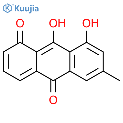 1,10-Anthracenedione, 8,9-dihydroxy-6-methyl- structure