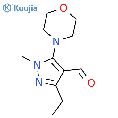 1H-Pyrazole-4-carboxaldehyde, 3-ethyl-1-methyl-5-(4-morpholinyl)- structure