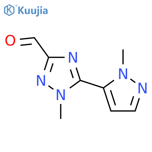 1H-1,2,4-Triazole-3-carboxaldehyde,1-methyl-5-(1-methyl-1H-pyrazol-5-yl)- structure