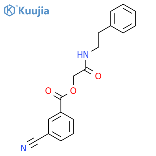 2-Oxo-2-(phenethylamino)ethyl 3-cyanobenzoate structure