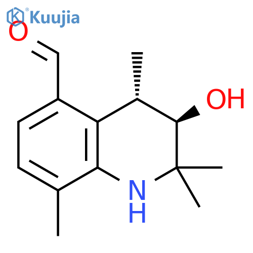 5-Quinolinecarboxaldehyde,1,2,3,4-tetrahydro-3-hydroxy-2,2,4,8-tetramethyl-, (3R,4S)-rel- structure