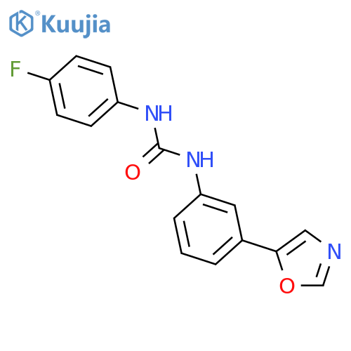 UREA, N-(4-FLUOROPHENYL)-N'-[3-(5-OXAZOLYL)PHENYL]- structure