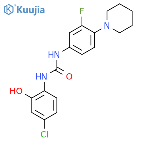 Urea, N-(4-chloro-2-hydroxyphenyl)-N'-[3-fluoro-4-(1-piperidinyl)phenyl]- structure