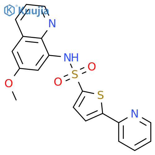 2-Thiophenesulfonamide, N-(6-methoxy-8-quinolinyl)-5-(2-pyridinyl)- structure