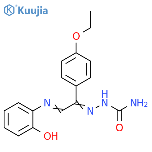 Hydrazinecarboxamide, 2-[1-(4-ethoxyphenyl)-2-[(2-hydroxyphenyl)imino]ethylidene]- structure