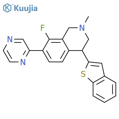 Isoquinoline,4-benzo[b]thien-2-yl-8-fluoro-1,2,3,4-tetrahydro-2-methyl-7-pyrazinyl- structure