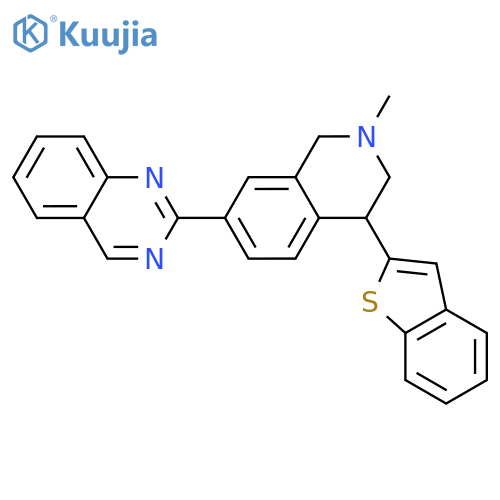 Quinazoline,2-(4-benzo[b]thien-2-yl-1,2,3,4-tetrahydro-2-methyl-7-isoquinolinyl)- structure