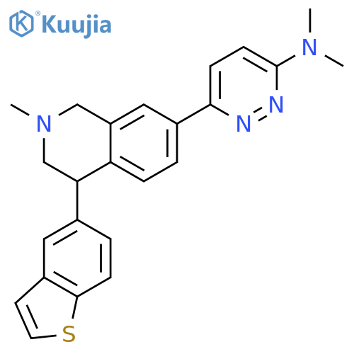 3-Pyridazinamine,6-(4-benzo[b]thien-5-yl-1,2,3,4-tetrahydro-2-methyl-7-isoquinolinyl)-N,N-dimethyl- structure