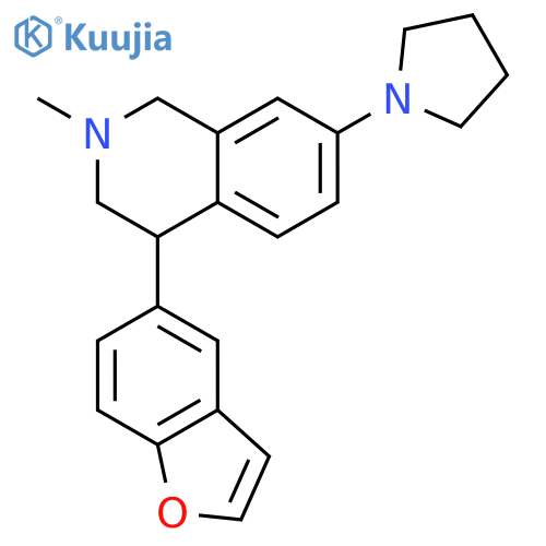 Isoquinoline,4-(5-benzofuranyl)-1,2,3,4-tetrahydro-2-methyl-7-(1-pyrrolidinyl)- structure