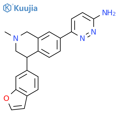3-Pyridazinamine,6-[4-(6-benzofuranyl)-1,2,3,4-tetrahydro-2-methyl-7-isoquinolinyl]- structure