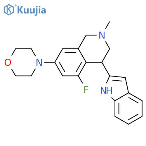 Isoquinoline,5-fluoro-1,2,3,4-tetrahydro-4-(1H-indol-2-yl)-2-methyl-7-(4-morpholinyl)- structure