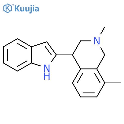 Isoquinoline, 1,2,3,4-tetrahydro-4-(1H-indol-2-yl)-2,8-dimethyl- structure