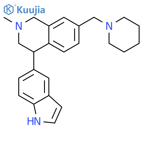 Isoquinoline,1,2,3,4-tetrahydro-4-(1H-indol-5-yl)-2-methyl-7-(1-piperidinylmethyl)- structure