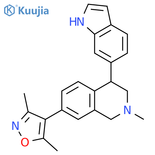 Isoquinoline,7-(3,5-dimethyl-4-isoxazolyl)-1,2,3,4-tetrahydro-4-(1H-indol-6-yl)-2-methyl- structure