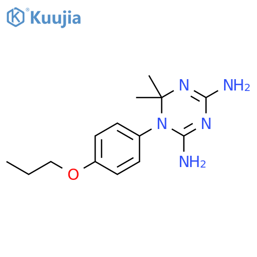 1,3,5-Triazine-2,4-diamine, 1,6-dihydro-6,6-dimethyl-1-(4-propoxyphenyl)- structure