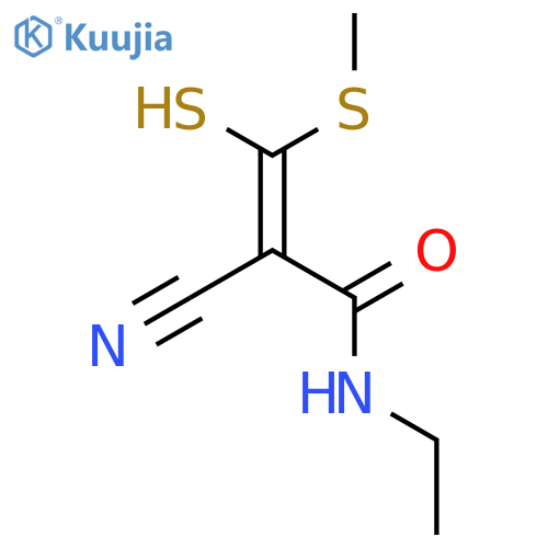2-Propenamide, 2-cyano-N-ethyl-3-mercapto-3-(methylthio)- structure