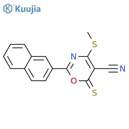 6H-1,3-Oxazine-5-carbonitrile, 4-(methylthio)-2-(2-naphthalenyl)-6-thioxo- structure