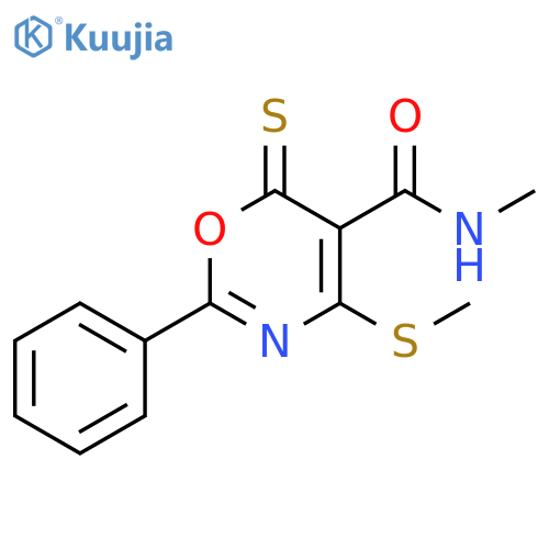 6H-1,3-Oxazine-5-carboxamide, N-methyl-4-(methylthio)-2-phenyl-6-thioxo- structure