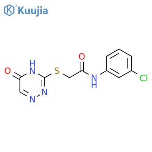 N-(3-chlorophenyl)-2-(5-oxo-4,5-dihydro-1,2,4-triazin-3-yl)sulfanylacetamide structure