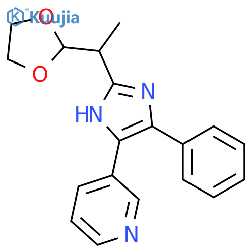 Pyridine, 3-[2-[1-(1,3-dioxolan-2-yl)ethyl]-5-phenyl-1H-imidazol-4-yl]- structure