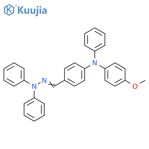 Benzaldehyde, 4-[(4-methoxyphenyl)phenylamino]-, diphenylhydrazone structure