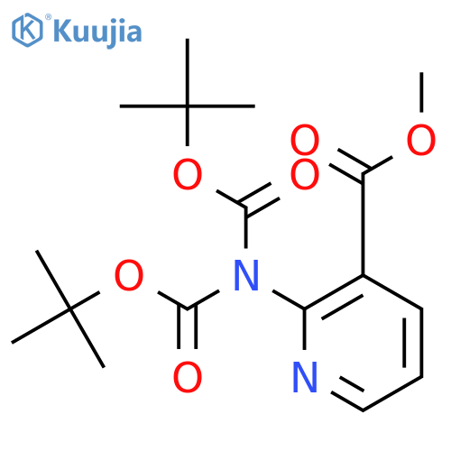 methyl 2-[bis(tert-butoxycarbonyl)amino]nicotinate structure