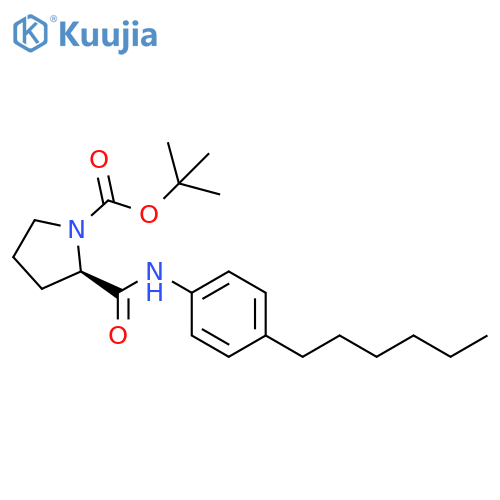 1-Pyrrolidinecarboxylic acid, 2-[[(4-hexylphenyl)amino]carbonyl]-,1,1-dimethylethyl ester, (2R)- structure