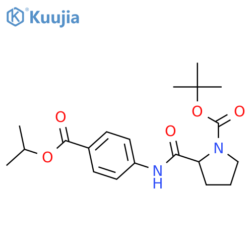 1-Pyrrolidinecarboxylic acid,2-[[[4-[(1-methylethoxy)carbonyl]phenyl]amino]carbonyl]-,1,1-dimethylethyl ester, (2R)- structure