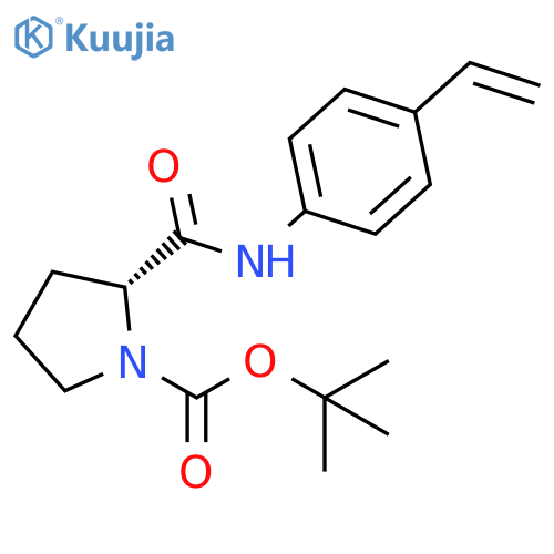 1-Pyrrolidinecarboxylic acid, 2-[[(4-ethenylphenyl)amino]carbonyl]-,1,1-dimethylethyl ester, (2R)- structure