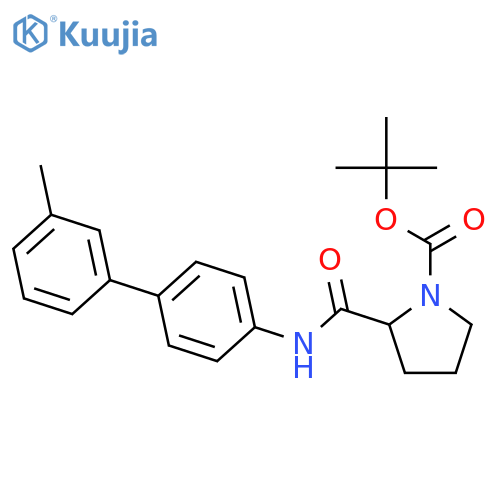 1-Pyrrolidinecarboxylic acid,2-[[(3'-methyl[1,1'-biphenyl]-4-yl)amino]carbonyl]-, 1,1-dimethylethylester, (2R)- structure