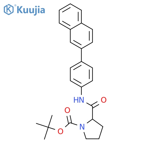 1-Pyrrolidinecarboxylic acid,2-[[[4-(2-naphthalenyl)phenyl]amino]carbonyl]-, 1,1-dimethylethyl ester,(2R)- structure