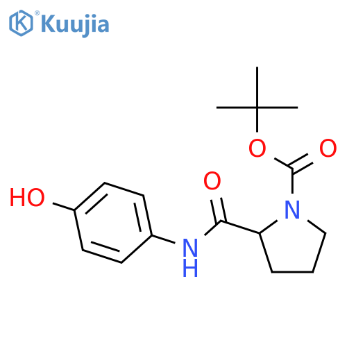 1-Pyrrolidinecarboxylic acid, 2-[[(4-hydroxyphenyl)amino]carbonyl]-,1,1-dimethylethyl ester, (2R)- structure