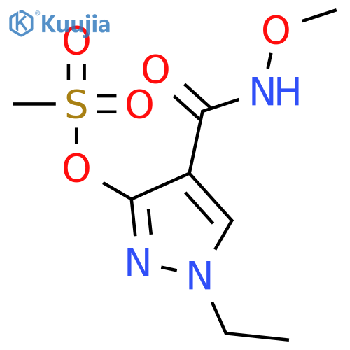 1H-Pyrazole-4-carboxamide, 1-ethyl-N-methoxy-3-[(methylsulfonyl)oxy]- structure