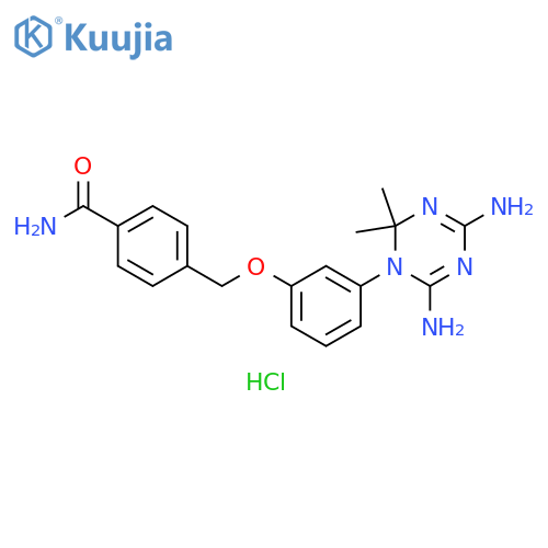 Benzamide, 4-[[3-(4,6-diamino-2,2-dimethyl-1,3,5-triazin-1(2H)-yl)phenoxy]methyl]-, hydrochloride (1:1) structure