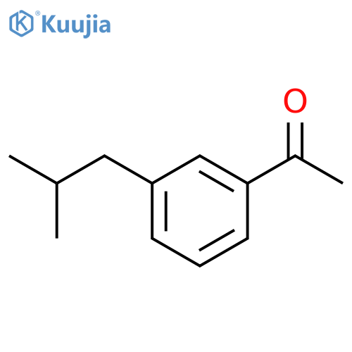 1-3-(2-methylpropyl)phenylethan-1-one structure