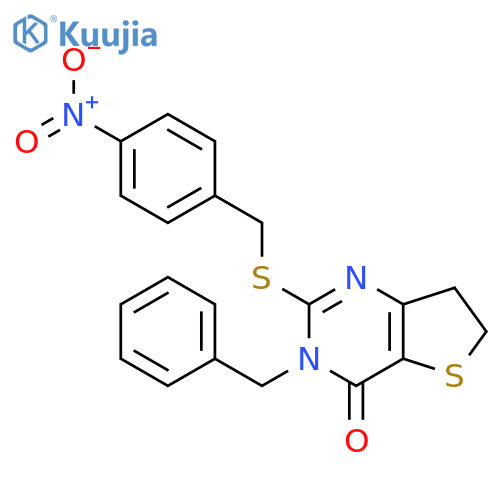 3-benzyl-2-{(4-nitrophenyl)methylsulfanyl}-3H,4H,6H,7H-thieno3,2-dpyrimidin-4-one structure