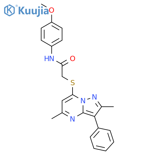 2-({2,5-dimethyl-3-phenylpyrazolo1,5-apyrimidin-7-yl}sulfanyl)-N-(4-methoxyphenyl)acetamide structure