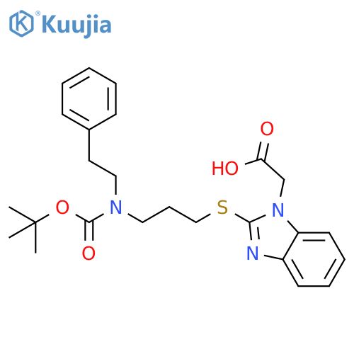 1H-Benzimidazole-1-acetic acid,2-[[3-[[(1,1-dimethylethoxy)carbonyl](2-phenylethyl)amino]propyl]thio]- structure