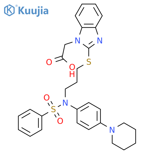 1H-Benzimidazole-1-acetic acid,2-[[3-[(phenylsulfonyl)[4-(1-piperidinyl)phenyl]amino]propyl]thio]- structure