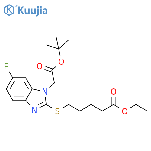 1H-Benzimidazole-1-acetic acid,2-[(5-ethoxy-5-oxopentyl)thio]-6-fluoro-, 1,1-dimethylethyl ester structure