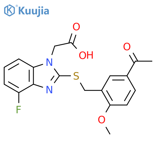 1H-Benzimidazole-1-acetic acid,2-[[(5-acetyl-2-methoxyphenyl)methyl]thio]-4-fluoro- structure