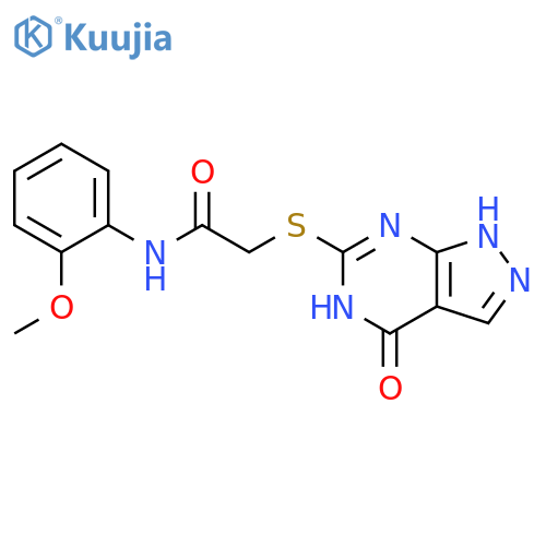 N-(2-methoxyphenyl)-2-({4-oxo-1H,4H,5H-pyrazolo3,4-dpyrimidin-6-yl}sulfanyl)acetamide structure