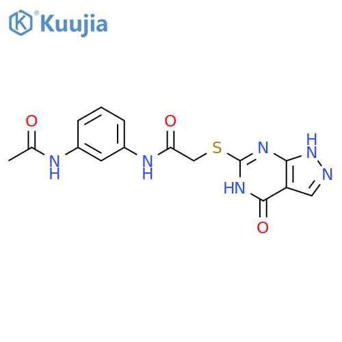 N-(3-acetamidophenyl)-2-({4-oxo-1H,4H,5H-pyrazolo3,4-dpyrimidin-6-yl}sulfanyl)acetamide structure
